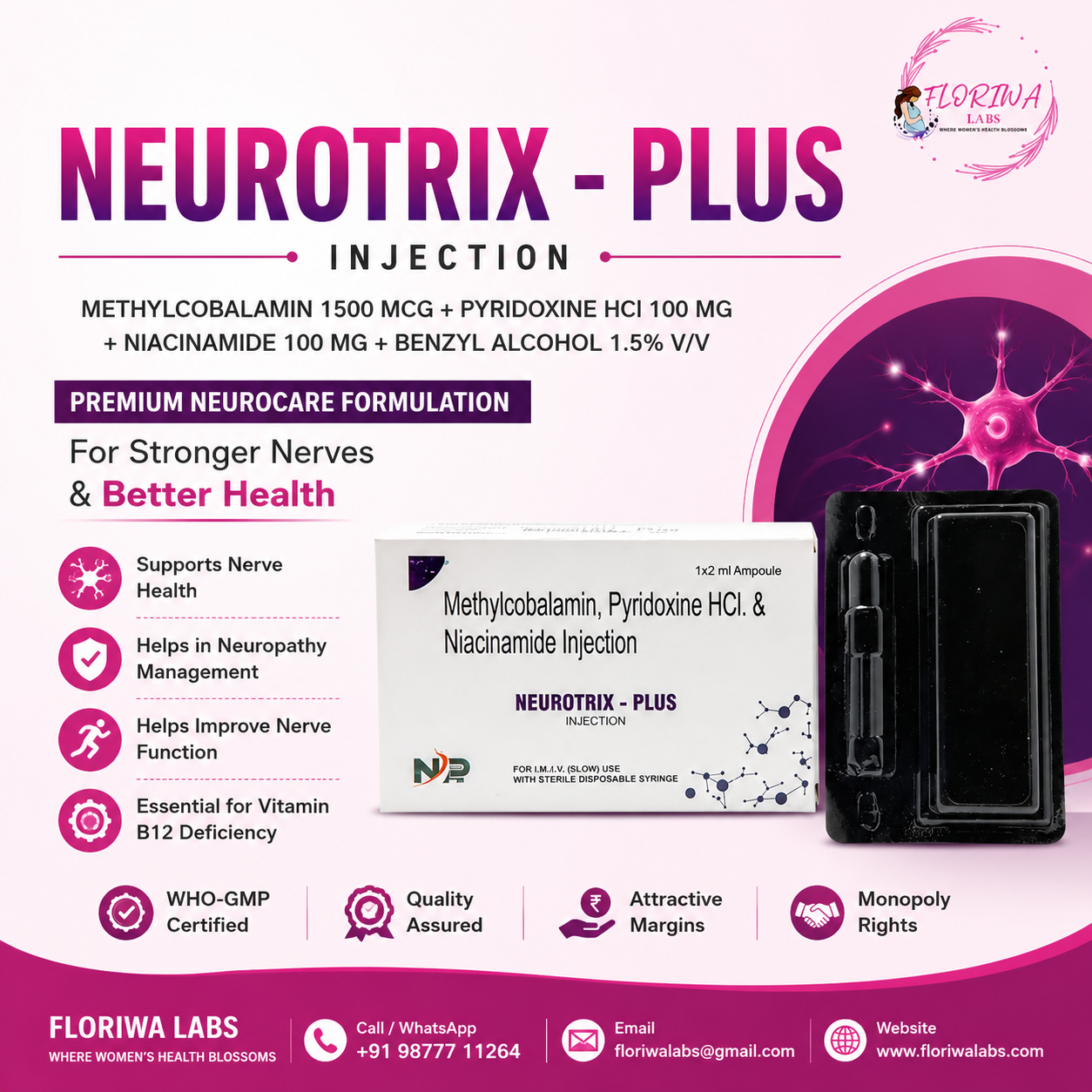 PCD Pharma Franchise for Methylcobalamin 1500 mcg Injection | Floriwa Labs